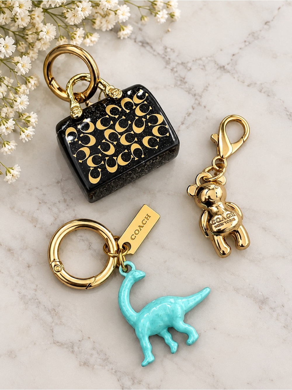 Lot of Authentic Repurposed Coach Charms Keychains